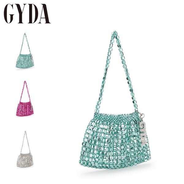 GYDA ジェイダ バッグ ミニ レディース メタリック 巾着 ラインストーンロゴチャーム ホログラ...