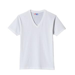 ヘインズ Hanes Tシャツ ジャパンフィット Vネック メンズ 半袖 2枚組 ブルーパック ホワイト H5215｜sneak