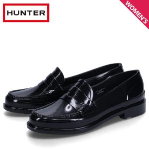 ハンター HUNTER レインシューズ ペニーローファー ファインド グロス レディース 防水 REFINED GLOSS PENNY LOAFER ブラック 黒 WFF1095RGL｜sneak