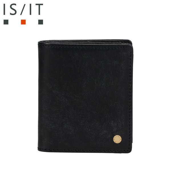 IS/IT イズイット 財布 二つ折り財布 トスカーナ メンズ レディース 札 小銭 本革 ブラック...