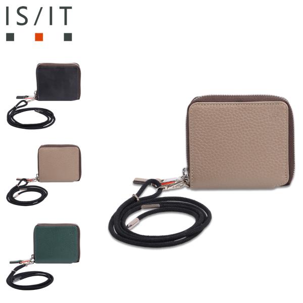 IS/IT イズイット 財布 二つ折り ミニ ショルダー ノボ メンズ ラウンドファスナー 斜めがけ...