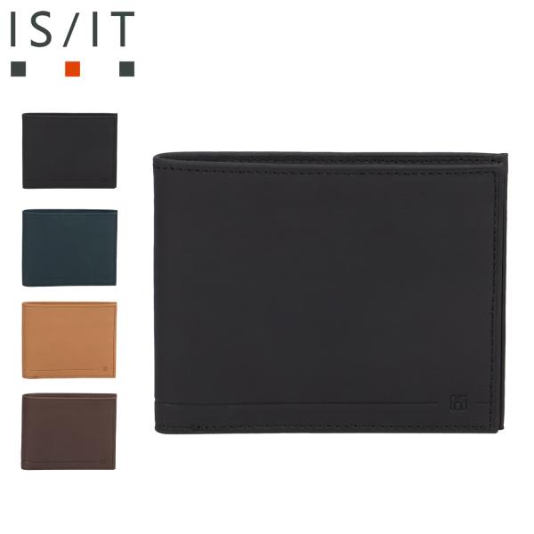 IS/IT イズイット ガニー 財布 二つ折り財布 メンズ 本革 牛革 軽量 薄型 防水 ブラック ...