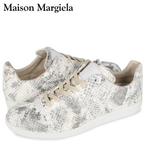 メゾンマルジェラ MAISON MARGIELA レプリカ ロートップ スニーカー メンズ 蛇柄 スネーク REPLICA LOW TOP ホワイト 白 S57WS0236｜sneak