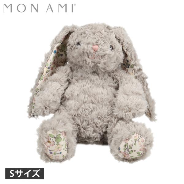 モナミ MON AMI ぬいぐるみ おもちゃ 人形 うさぎ フェイス グレーフローラルバニー S ベ...