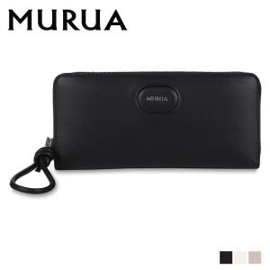 MURUA ムルーア 財布 長財布 ラウンド束入れ レディース ラウンドファスナー LONG WALLET ブラック ホワイト ベージュ 黒 白 MR-W1121｜sneak