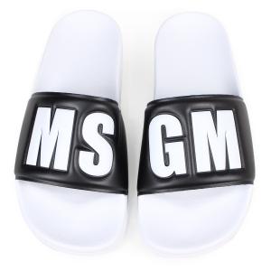 MSGM エムエスジーエム サンダル レディース シャワーサンダル POOL SLIDE CON LOGO 2441MDS200 001 ホワイト｜sneak