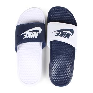 ナイキ NIKE サンダル ベナッシ シャワーサンダル スポーツ メンズ レディース BENASSI JUST DO IT MISMATCH 818736-410 ホワイト ネイビー｜sneak