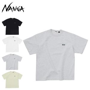 NANGA ナンガ Tシャツ 半袖 エコハイブリッド ボックスロゴ エンブロイダリー ティー ブラック ホワイト ライト グレー イエロー 黒 白 1G804-A｜sneak