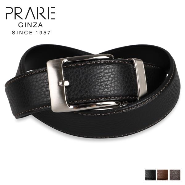 プレリーギンザ PRAIRIE GINZA ベルト メンズ 本革 LEATHER BELT ブラック...