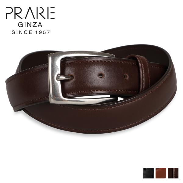 プレリーギンザ PRAIRIE GINZA ベルト メンズ 本革 LEATHER BELT ブラック...