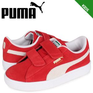 PUMA プーマ スウェード クラシック スニーカー キッズ スエード ベルクロ SUEDE CLASSIC 21 V PS レッド 380563-02｜sneak