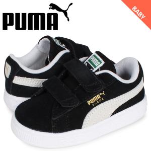 PUMA プーマ スウェード クラシック スニーカー ベビー キッズ スエード ベルクロ SUEDE CLASSIC 21 V INF ブラック 黒 380564-01｜sneak