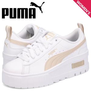 PUMA プーマ スニ―カー メイズ ウェッジ レディース 厚底 PUMA MAYZE WEDGE WNS ホワイト ベージュ 白 386273｜sneak