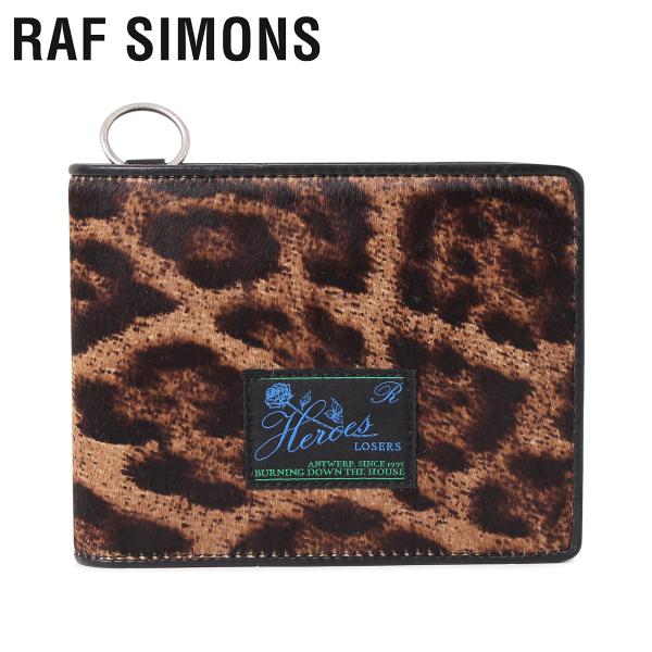 ラフシモンズ RAF SIMONS 財布 二つ折り メンズ WALLET WITH RING ブラウ...
