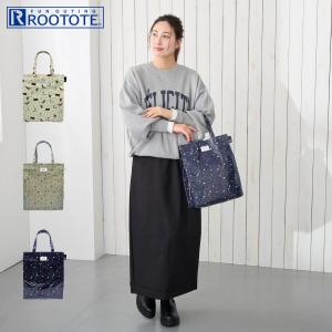 ROOTOTE ルートート トートバッグ バッグ EU.アーキャトル.ラミネート-Y レディース A4 ファスナー付き オフ ホワイト ライト グリーン ネイビー 3718