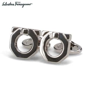 サルヴァトーレ フェラガモ Salvatore Ferragamo カフスボタン カフリンクス メンズ ブランド CUFF LINKS シルバー 770295｜sneak