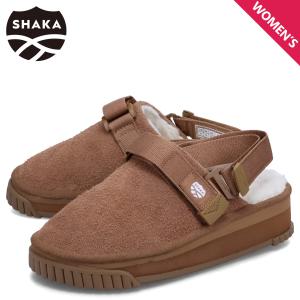 SHAKA シャカ サンダル スナッグ クロッグ ボア プラットフォーム へアリースエード レディース SNUG CLOG BOA PLATFORM HAIRY SUEDE ライト ブラウン SK-262｜sneak