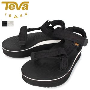 Teva テバ スポーツサンダル フラットフォーム レディース 厚底 FLATFORM UNIVERSAL MESH PRINT ブラック ホワイト 1102451