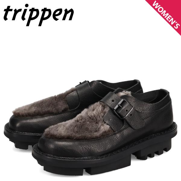 trippen トリッペン モンクストラップシューズ レザー ファー トランスフォーム レディース ...
