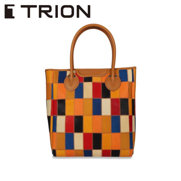 トライオン TRION バッグ トートバッグ メンズ レディース パネルレザー 縦型 TOTE マル...