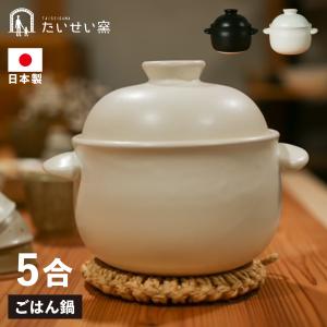 ふっくらごはん鍋 5合 炊き 萬古焼 炊飯鍋 二重蓋 土鍋 ご飯鍋 直火