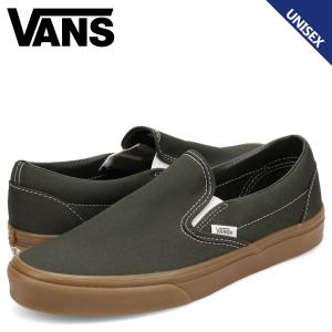 VANS ヴァンズ スリッポン スニーカー シューズ クラッシック メンズ レディース バンズ CLASSIC SLIP-ON ダーク グリーン VN000DAHFRN