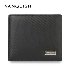 ヴァンキッシュ VANQUISH 二つ折り財布 メンズ 本革 WALLET ブラック 黒 43230｜sneak