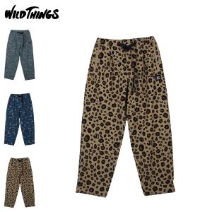 WILD THINGS ワイルドシングス パンツ プリントラックス メンズ PRINT LAX PANTS ブルー グリーン レオパード ヒョウ柄 WT24036AD｜sneak