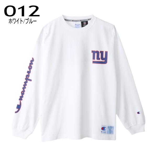 交換送料片道無料 チャンピオン ロング スリーブ Tシャツ C3-U426 ホワイト/ブルー(012...