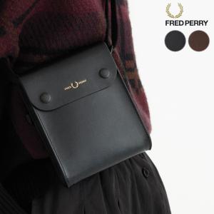 交換送料片道無料 フレッドペリー FRED PERRY バーニッシュレザー ポーチバッグ Burnished Leather Pouch Bag L4331 102(ブラック) 158(オックスブラッド)｜sneaker-soko