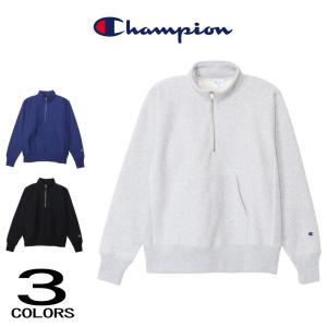 交換送料片道無料 チャンピオン Champion リバースウィーブ (R) ハーフ ジップ スウェット シャツ C3-Y017 040 090 365｜sneaker-soko