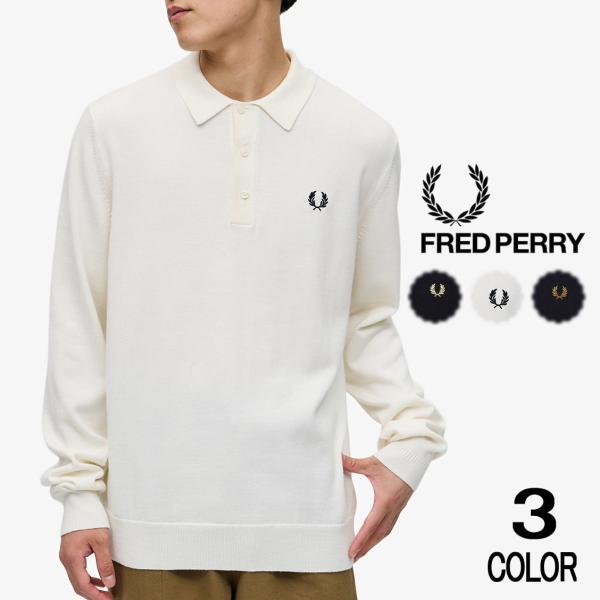 交換送料片道無料 フレッドペリー FRED PERRY クラシック ニット ロング スリーブ シャツ...