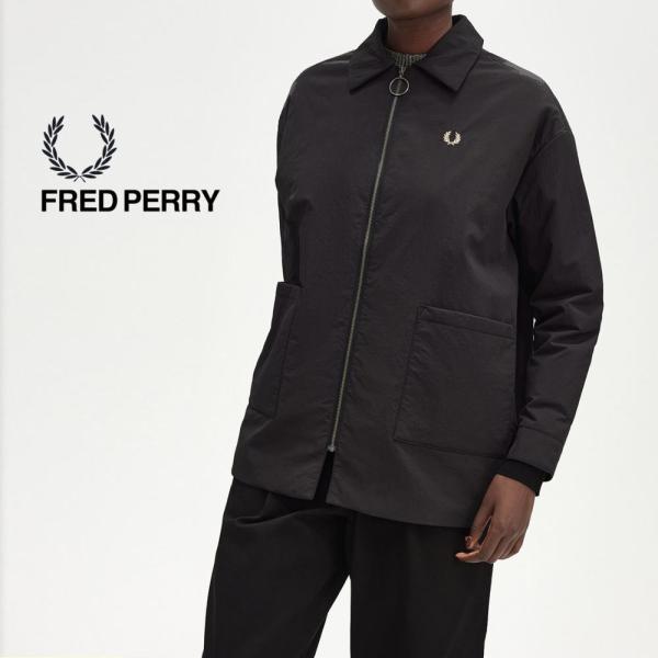 交換送料片道無料 フレッドペリー FRED PERRY パッチド ジップ スルー オーバーシャツ P...