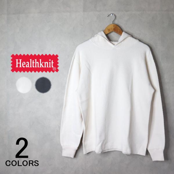ヘルスニット Healthknit ウェア ロング スリーブ フーディー ナチュラル フェードブラッ...