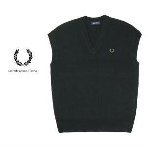 FRED PERRY グレー Vネックベスト M メンズ　レディース FRED PERRY フレッドペリー セーター メンズ ストライプド