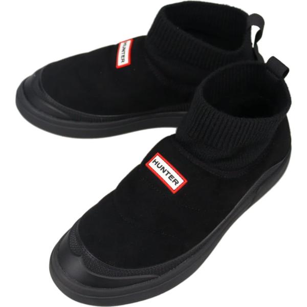 ハンター HUNTER イン/アウト フェイク スウェード ニッテッド カフ ブーツ IN/OUT ...