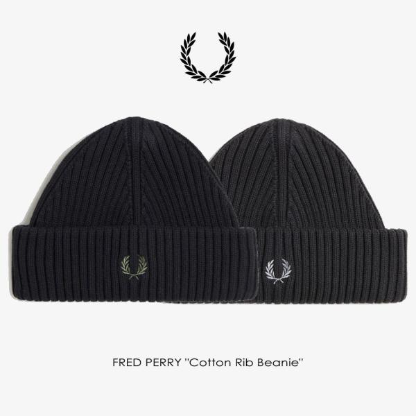 フレッドペリー FRED PERRY 帽子 コットン リブ ビーニー Cotton Rib Bean...