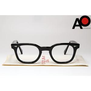 American Optical STADIUM 46-24 BLACK アメリカン オプティカル スタジアム ブラック デッドストック USA ウェリントン ヴィンテージ 眼鏡 メガネ｜sneeze