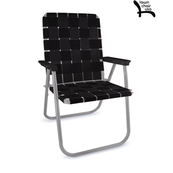 LAWN CHAIR USA MIDNIGHT BLACK CLASSIC FOLDING CHAI...