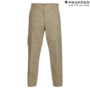 Propper BDU Trouser Button Fly - 100% Cotton Ripstop F5201Khaki プロッパー BDU トラウザー カーゴ アーミー ミリタリー パンツ カーキ アメリカ軍｜sneeze