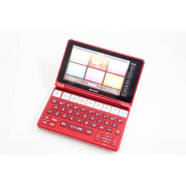 中古 SHARPシャープ カラー電子辞書 Brain ブレーンPW-SR1-R レッド