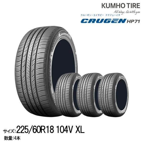 クムホタイヤ プレミアムSUVタイヤ クルーゼン HP71【225/60R18】KUMHO CRUG...