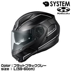 OGK KABUTO RYUKI BEAM(リュウキビーム) IRカットシールド採用システムヘルメット フラットブラックグレー L(59-60cm)｜snet