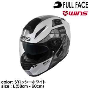 wins ウインズ フルフェイスヘルメット G-FORCE SS MONSTER  type C 09.グロッシーホワイト L(58cm - 60cm)｜snet