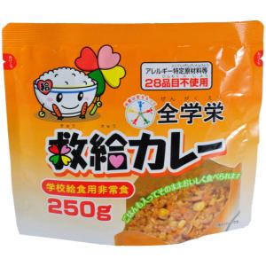 全学栄 救給 カレー 250g 30食 ケースお届け ご飯入り 栄養バランス アレルギー対応 非常食 スプーン付き 栄養教諭 備蓄 防災教育 避難訓練