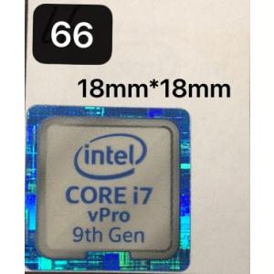66＃新品、未使用 ■九代【CORE i7 vPro　9th　Gen】18*18mmエンブレムシール