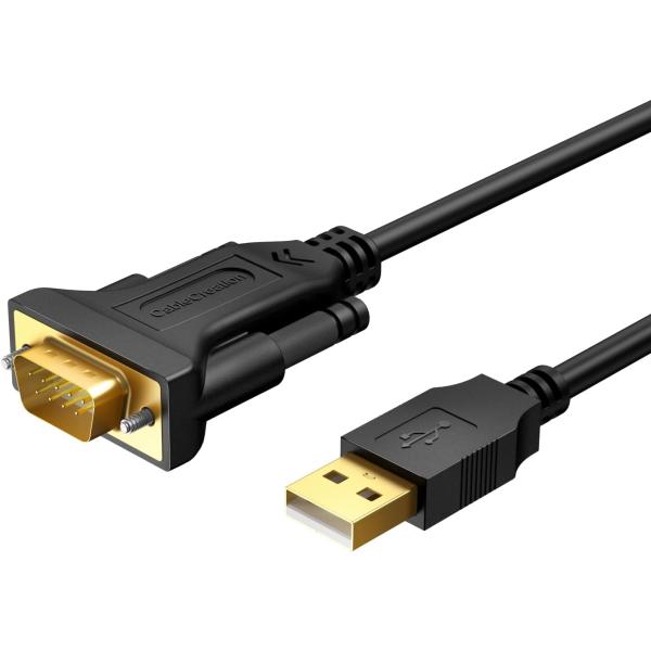 YXS1141★CableCreation 金メッキUSB 2.0(オス)- RS232 (オス) ...