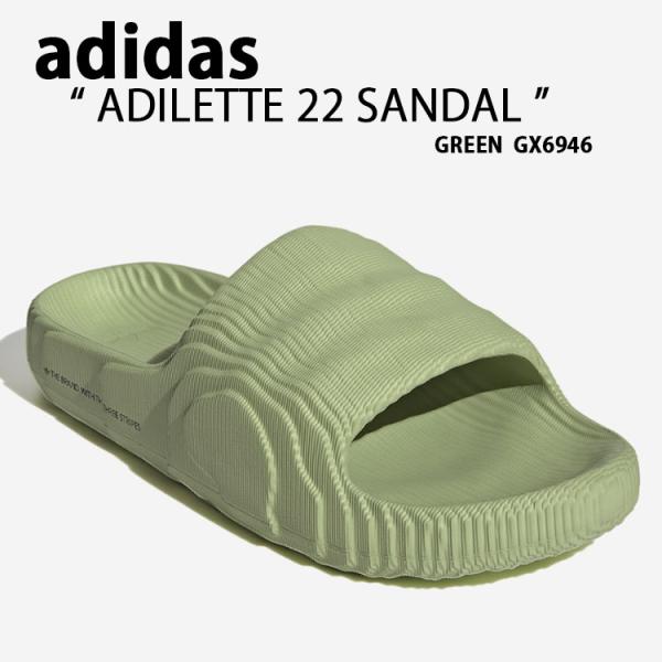 adidas アディダス サンダル スリッパ ADILETTE 22 GREEN GX6946 アデ...