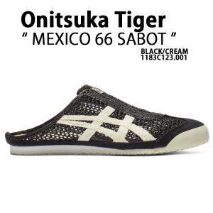 Onitsuka Tiger オニツカタイガー サンダル MEXICO 66 SABOT BLACK CREAM 1183C123.001 メキシコ 66 サボ ブラック クリーム メッシュ 通気性 スリッポン