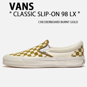 VANS バンズ スニーカーCLASSIC SLIP-ON 98 LX CHECKERBOARD BURNT GOLD VN000D9PEMJ クラシック スリッポン 98 LX チェッカーボードバーント ゴールド シューズ